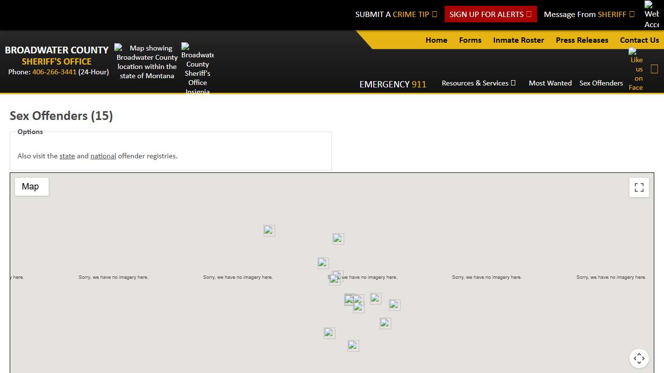 Sex Offenders - Broadwater County Sheriff